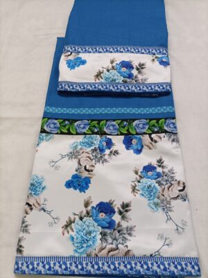 Blue Rida With Floral Panel